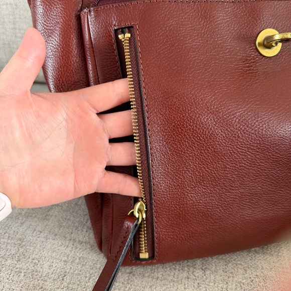 Fossil Amelia Convertible Backpack Dark Red Leather - Picture 12 of 16